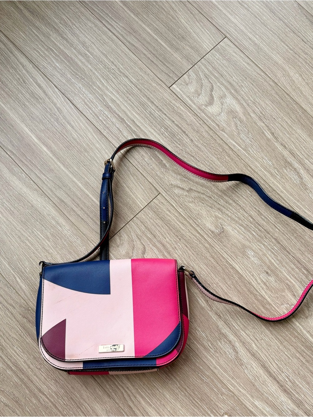 Kate Spade Colorblock Pink & Navy Crossbody Shoulder Bag